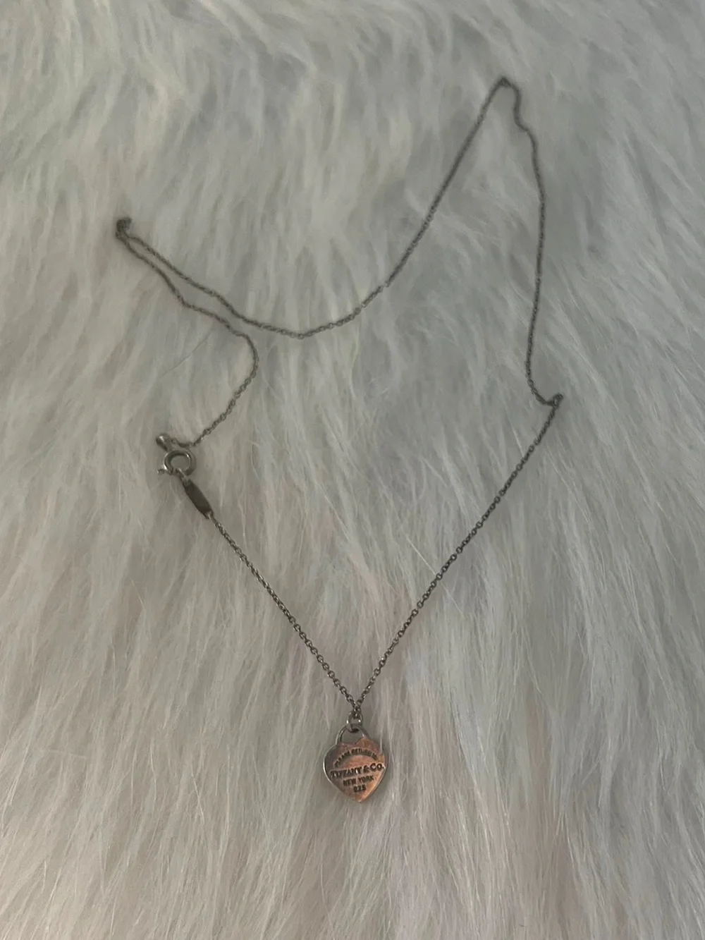 Tiffany & Co. Silver Heart Tag Necklace with Chain